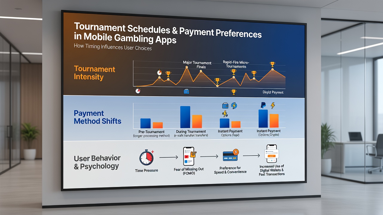 Analytics dashboard displaying payment method usage during tournament peaks