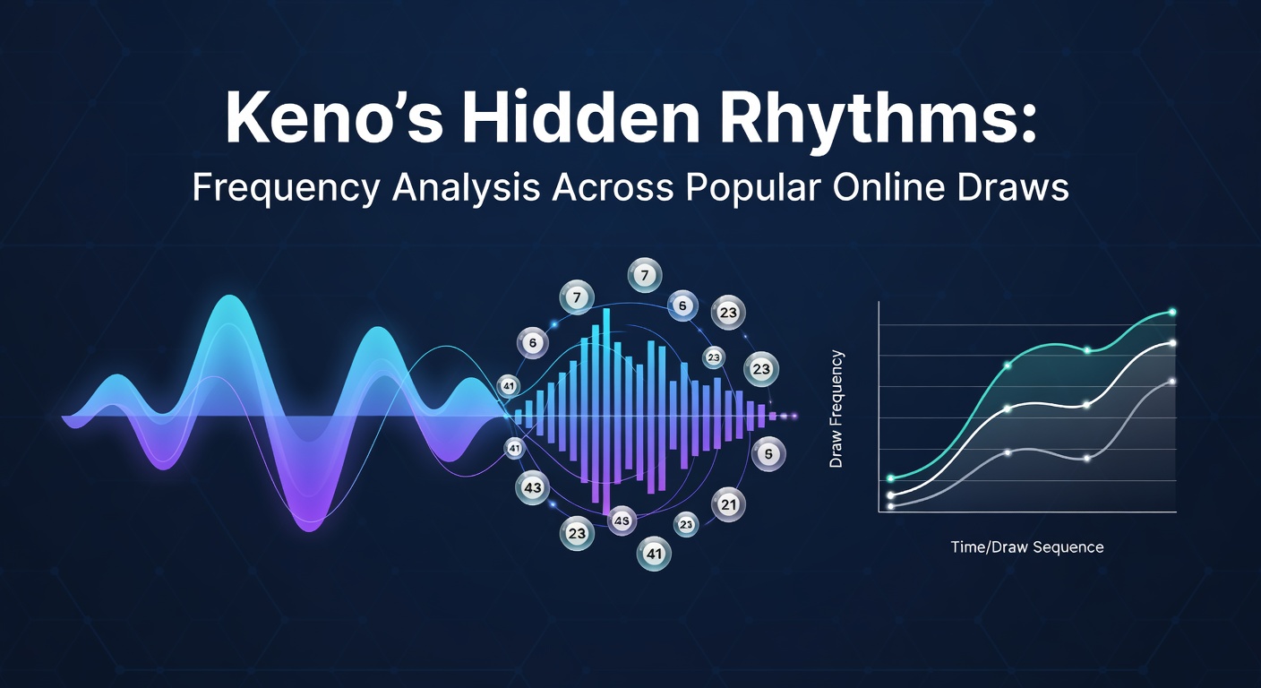 Vibrant visualization of Keno number frequencies plotted on a digital draw board, highlighting hot and cold numbers in online games
