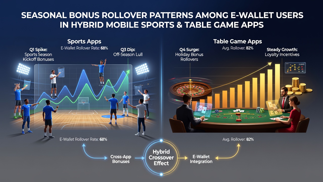 Mobile interface showing seasonal bonus tracking in hybrid sports and table game applications
