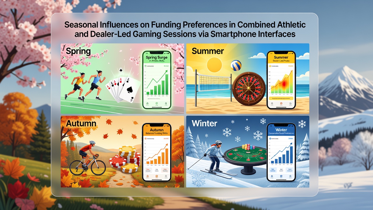 Smartphone screen showing integrated sports betting and live dealer gaming options with seasonal funding indicators