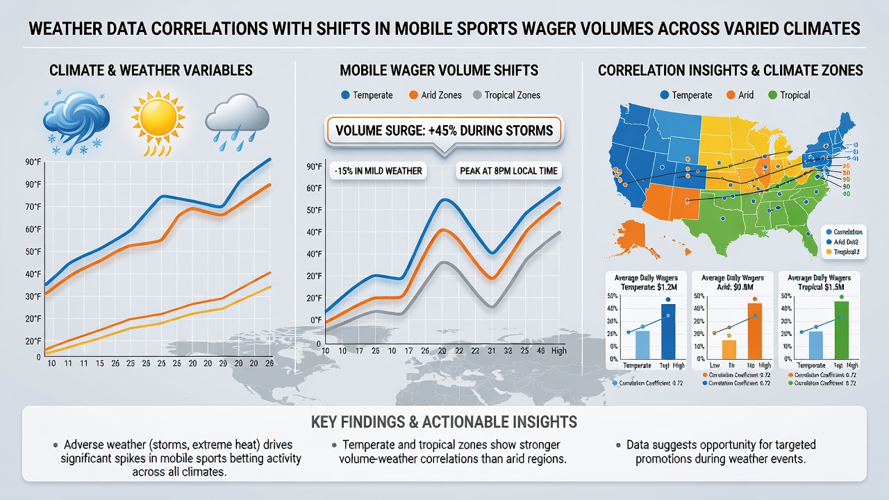 Mobile wagering trends during heavy rainfall periods in warmer climate regions